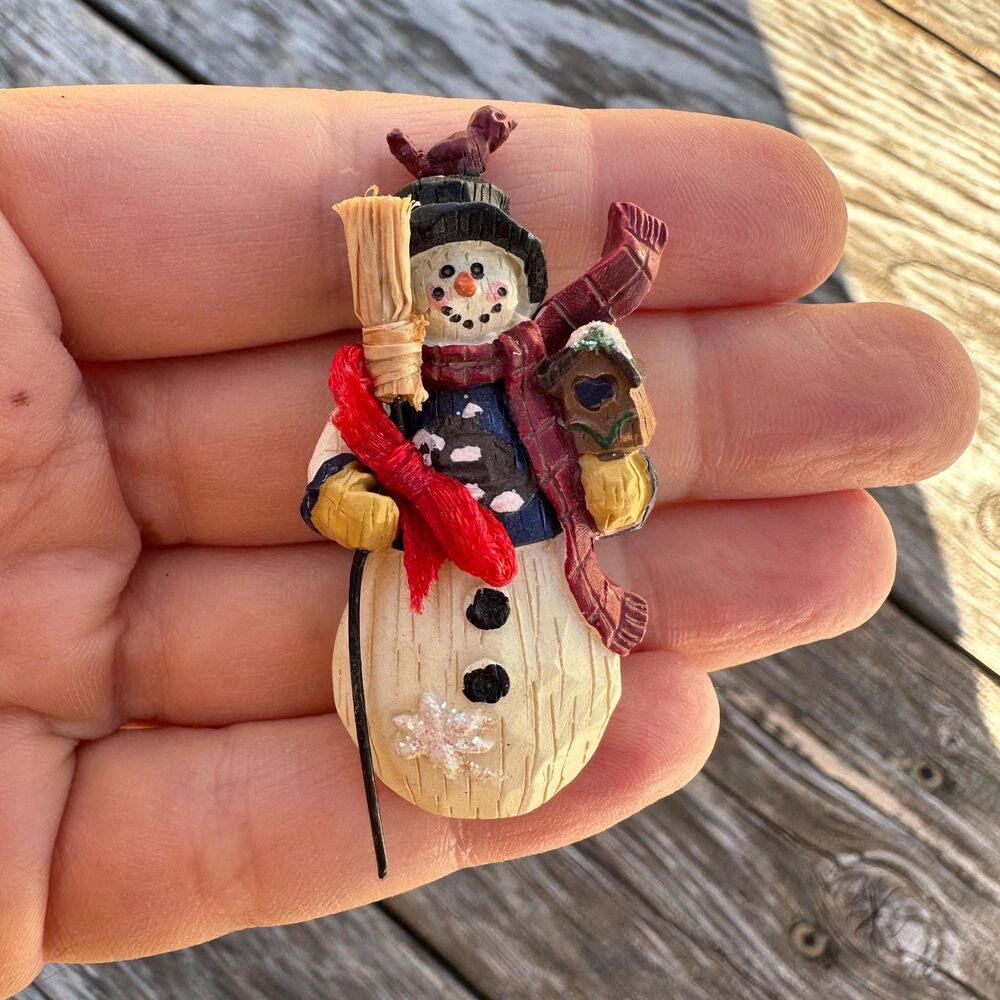 Vintage Snowman Christmas Brooch
